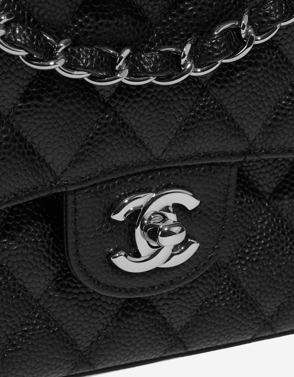 Classic Double Flap Bag Quilted Caviar Medium SHW