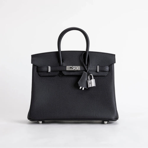 Birkin 25 Black Togo Palladium Hardware W Stamp