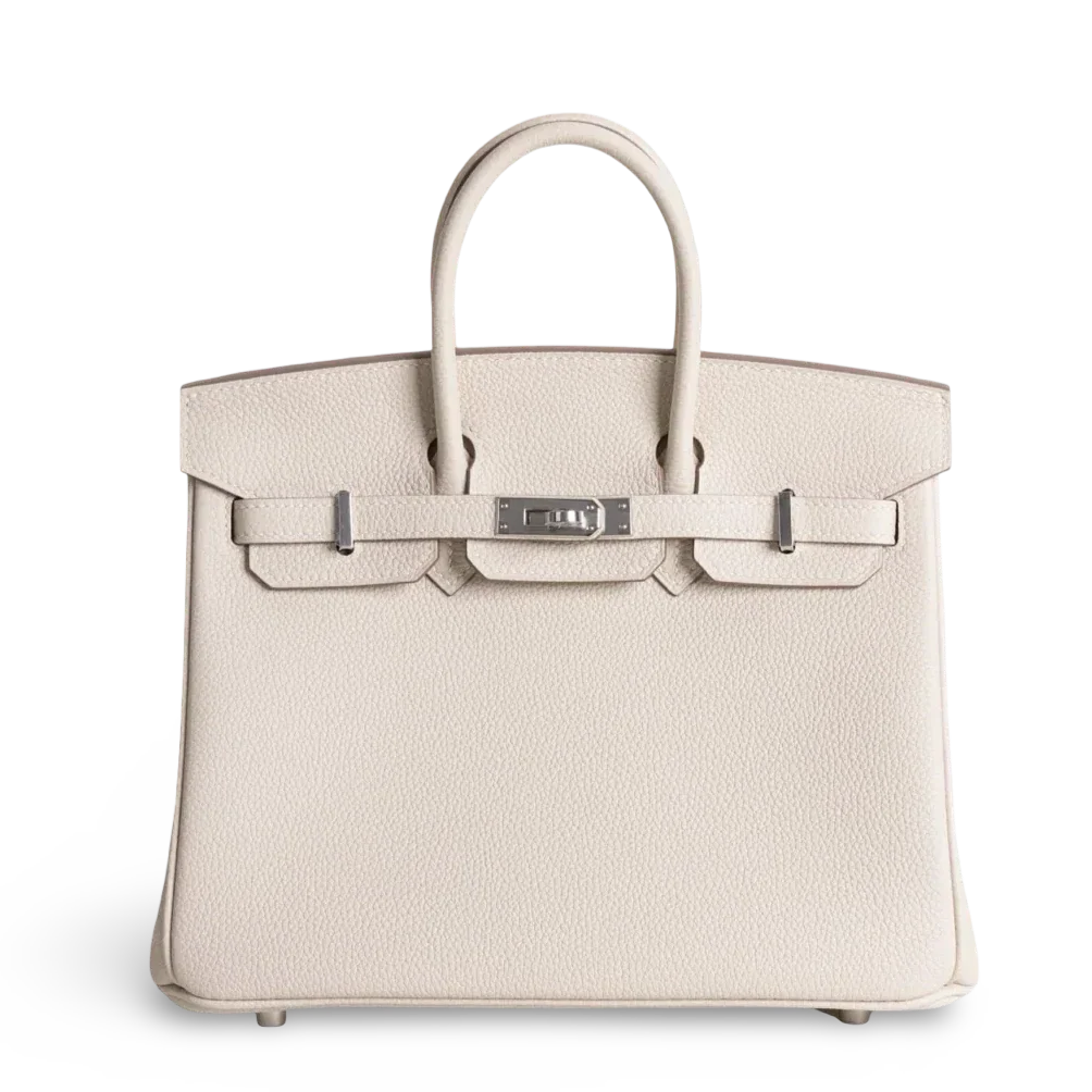 Birkin 25 Craie Togo Palladium Hardware