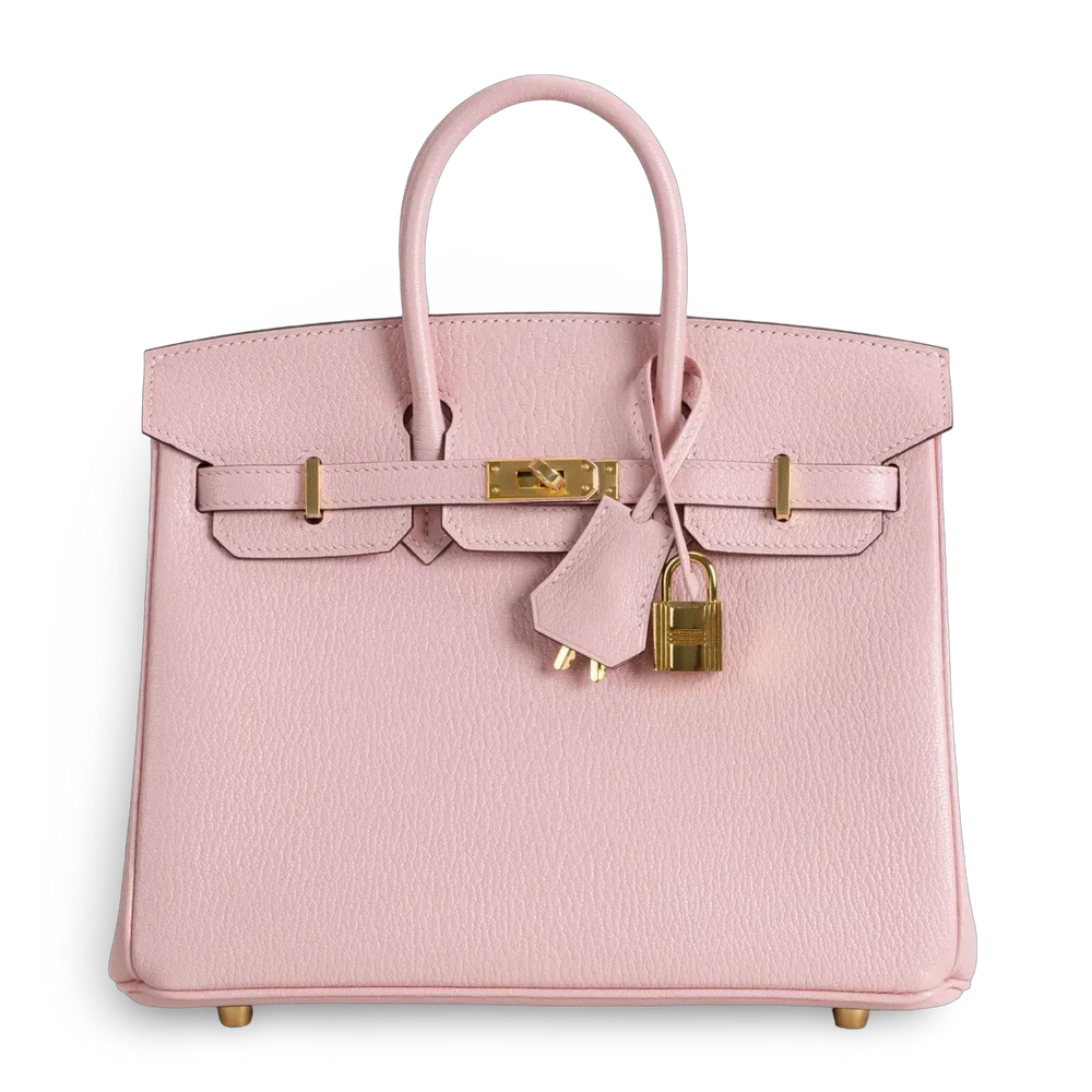 Birkin 25 Chevre Leather Rose Sakura Gold Hardware