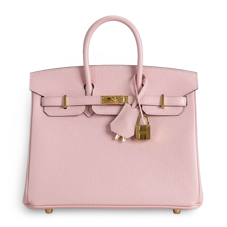 Birkin 25 Chevre Leather Rose Sakura Gold Hardware