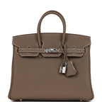 Birkin 25 Etoupe Togo Palladium Hardware