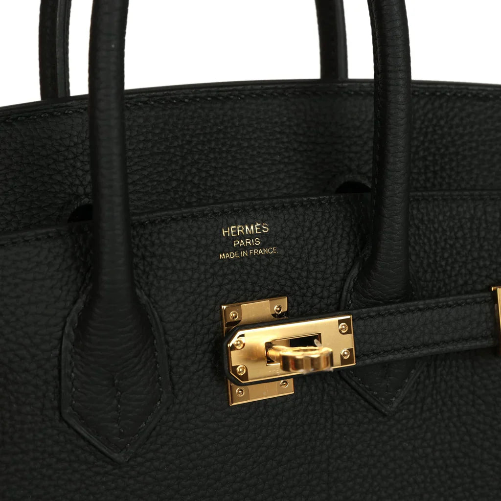 Birkin 25 Black Togo Gold Hardware K Stamp