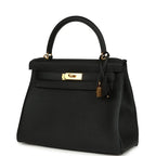 Kelly Retourne 28 Black Togo Gold Hardware