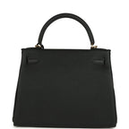 Kelly Retourne 28 Black Togo Gold Hardware