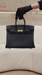 Birkin 25 Black Togo Gold Hardware G Stamp
