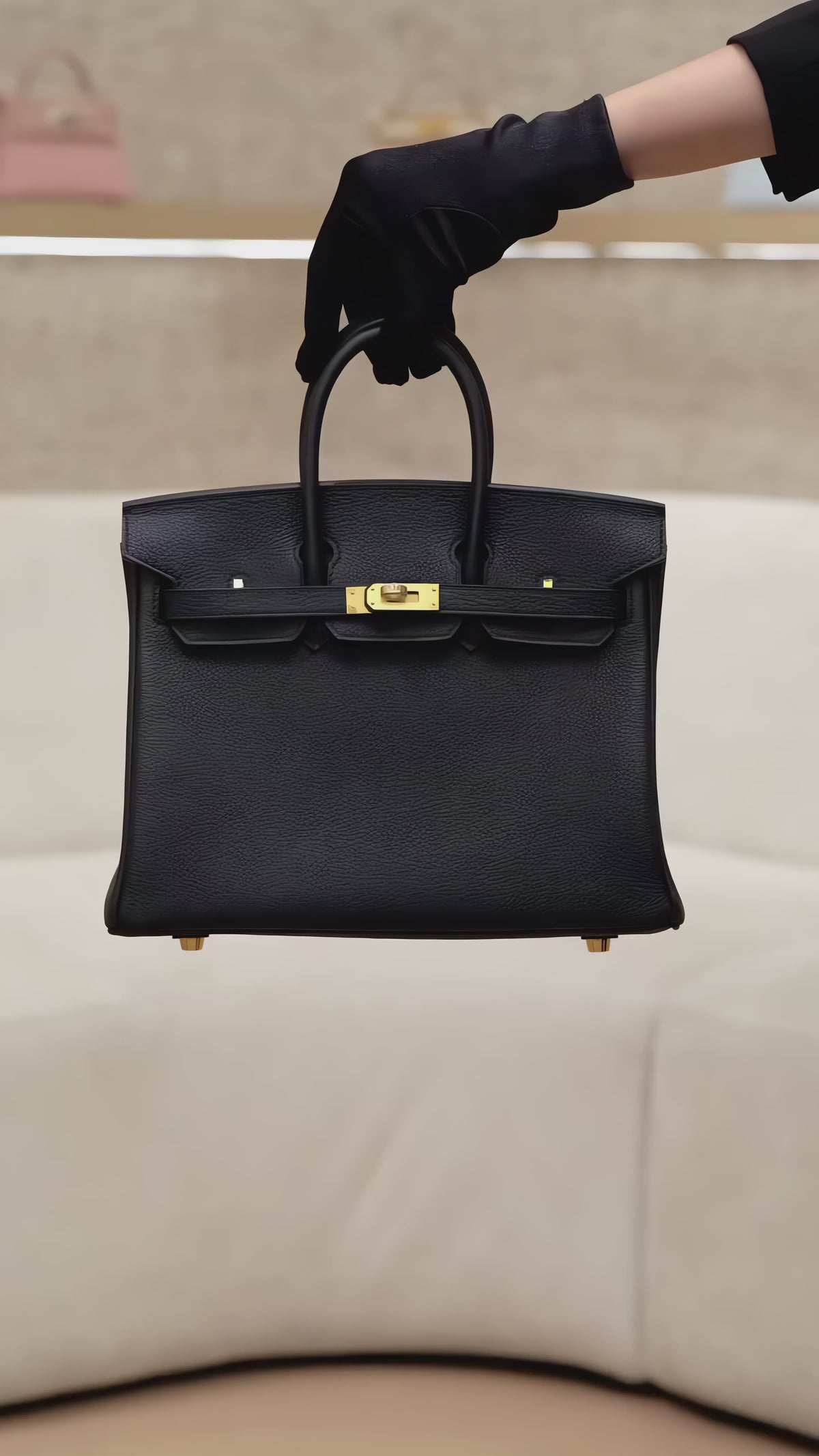 Birkin 25 Black Togo Gold Hardware G Stamp