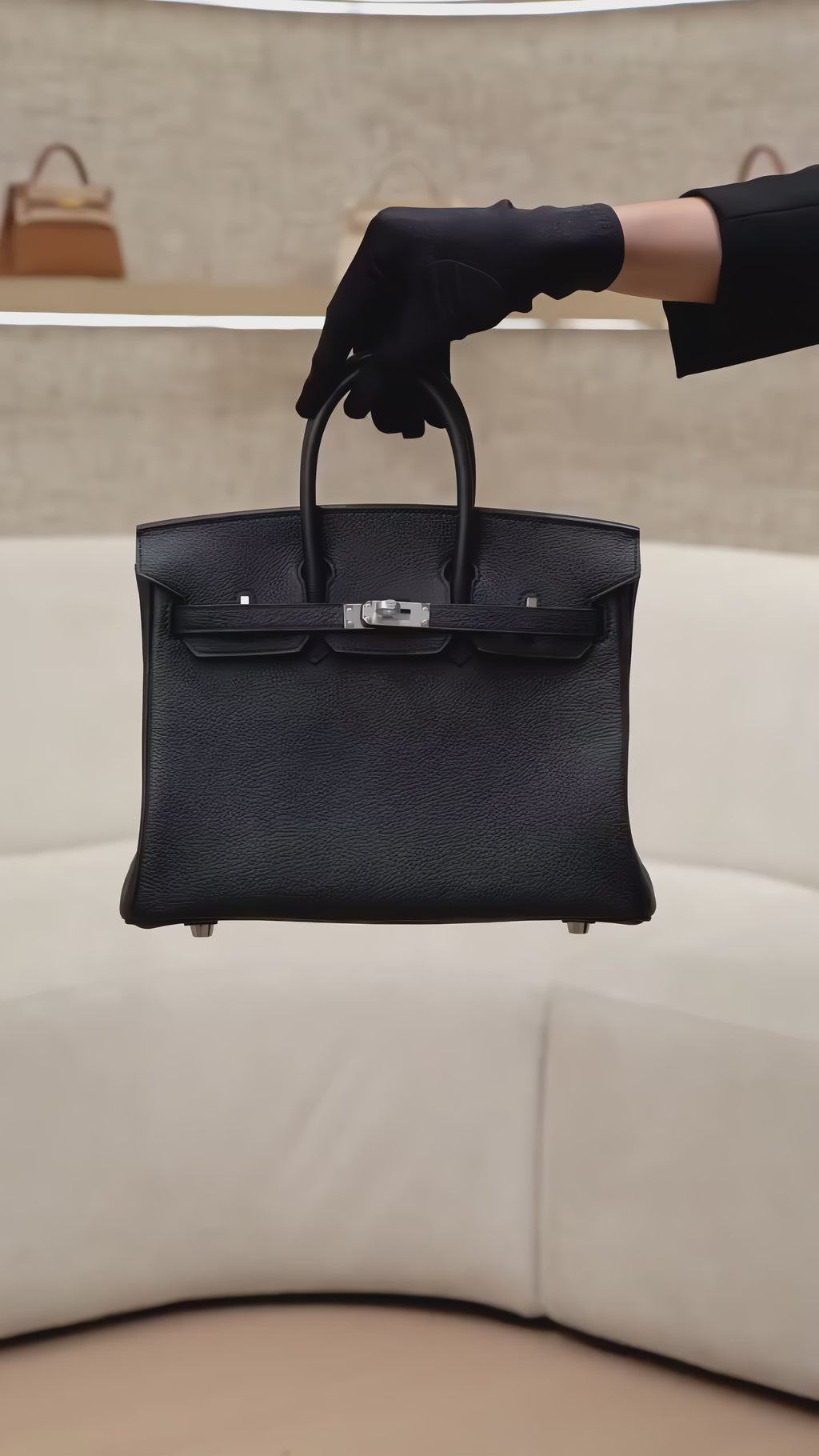 Birkin 25 Black Togo Palladium Hardware K Stamp