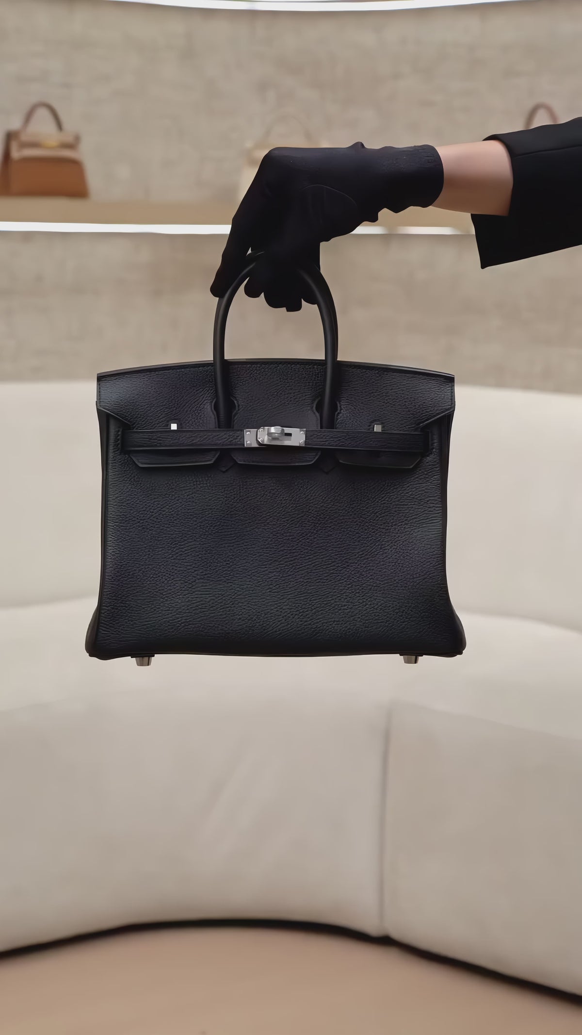 Birkin 25 Black Togo Palladium Hardware K Stamp